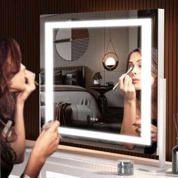 Hasipu Vanity Mirror with Lights & USB Charging Convenience