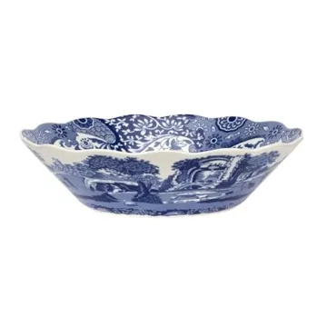 Elegant Spode Blue Italian Daisy Bowl - 10-Inches & Dishwasher Safe