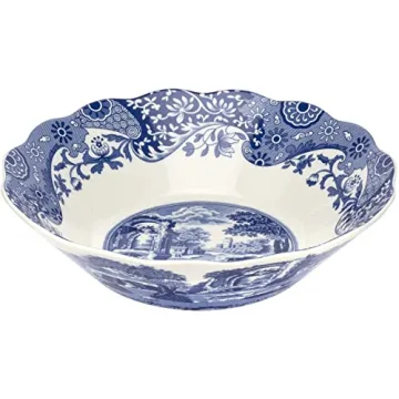 Elegant Spode Blue Italian Daisy Bowl - 10-Inches & Dishwasher Safe
