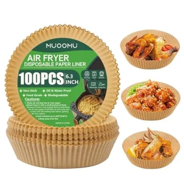 Air Fryer Disposable Paper Liner, Non-Stick Round Parchment, Ideal for Clean Cooking