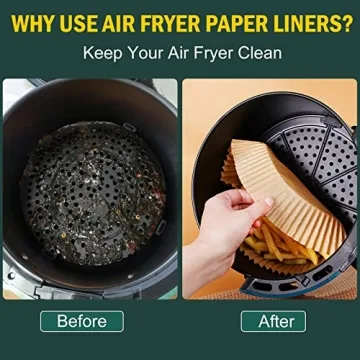 Air Fryer Disposable Paper Liners - Easy Cleanup Cooking Supplies