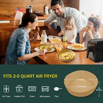 Air Fryer Disposable Paper Liners - Easy Cleanup Cooking Supplies