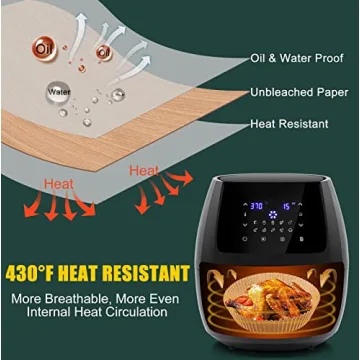 Air Fryer Disposable Paper Liners - Easy Cleanup Cooking Supplies