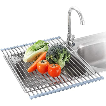 Seropy Roll Up Dish Drying Rack Over The Sink for Kitchen RV Sink 17.5x15.7 in Kitchen Drying Rack F...