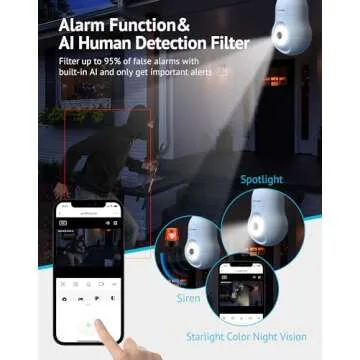 LaView 4MP Bulb Security Camera 2.4GHz,360° 2K Security Cameras Wireless Outdoor Indoor Full Color Day and Night, Motion Detection, Audible Alarm, Easy Installation, Compatible with Alexa