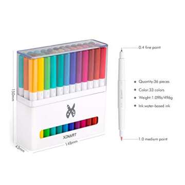XINART Pens for Cricut Maker 3 - 36 Dual Tip Markers Set