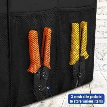 MaidMAX Trunk Organizer for Car SUV Storage with Two Handles and Side Pockets, Foldable, Black, 25.5 Inches Long