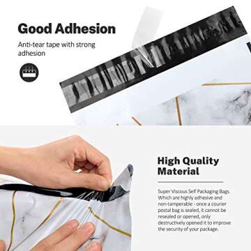 100 Pack Poly Mailers 10x13, Cute Packaging Envelope Mailers Polymailers Packaging for Small Business, Shipping Bags for Clothing Boutique Supplies with Self Seal Strip (Marble)