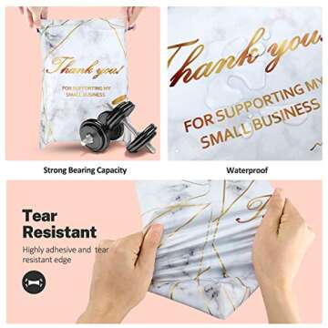 100 Pack Poly Mailers 10x13, Cute Packaging Envelope Mailers Polymailers Packaging for Small Business, Shipping Bags for Clothing Boutique Supplies with Self Seal Strip (Marble)
