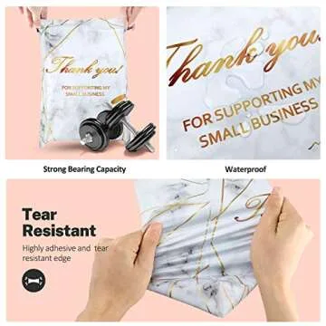100 Pack Poly Mailers 10x13, Cute Packaging Envelope Mailers Polymailers Packaging for Small Business, Shipping Bags for Clothing Boutique Supplies with Self Seal Strip (Marble)