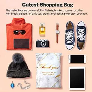 100 Pack Poly Mailers 10x13, Cute Packaging Envelope Mailers Polymailers Packaging for Small Business, Shipping Bags for Clothing Boutique Supplies with Self Seal Strip (Marble)