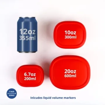 BLUE GINKGO Silicone Food Storage Containers - Set of 3