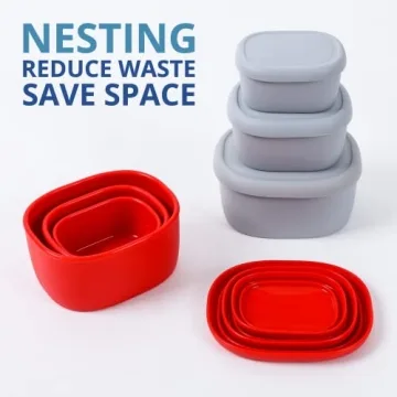 BLUE GINKGO Silicone Food Storage Containers - Set of 3