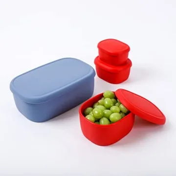 BLUE GINKGO Silicone Food Storage Containers - Set of 3