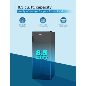 BLACK+DECKER 8.5 Cu. Ft. Upright Freezer - Spacious & Efficient Storage with Manual Defrost