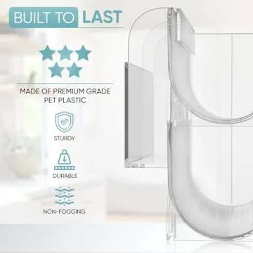 Jeani 2 Tiered Acrylic Water Bottle Organizer - Stackable Water Bottle Storage Rack with Attachable Side Bin - Multipurpose Water Bottle Shelf, Tumbler Organizer for Kitchen Cabinets, Pantry and More