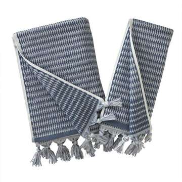 SKL Home by Saturday Knight Ltd. Longborough Hand Towel (2-Pack),Denim Blue, 16x26