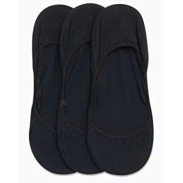 Calvin Klein Men's No Show Socks - 3 Pack Soft Cotton Blend Invisible Liners Loafer Socks for Men with Heel Grip (Size 7-12), Size 7-12, Black