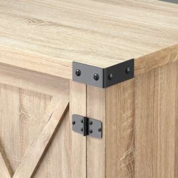 JUMMICO TV Stand, 65 Inch TV Farmhouse Entertainment Center with Double Barn Doors and Storage Cabinets, Console TV Table Media for Living Room, Bedroom (Pale Yellow)