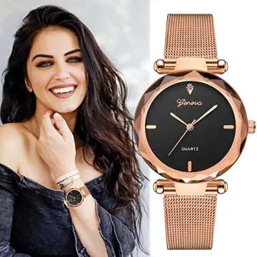 yunanwa 10 Pack Wholesale Women's Watches Classic Business Rose Stainless Steel Rhinestone Inlaid WristWatches Geneva relogio