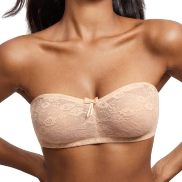 DOBREVA Strapless Lace Bra Offering Maximum Comfort and Support