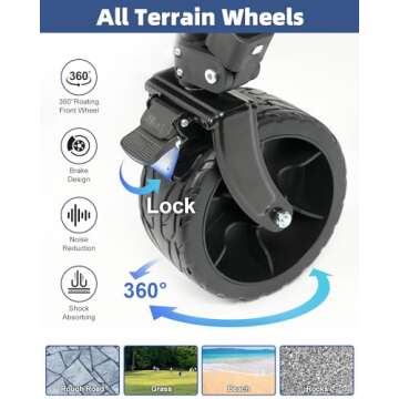 LifeImpree Collapsible Foldable Wagon, Beach Wagon with All Terrain Wheels, Heavy Duty Folding Utility Garden Cart, Adjustable Handle, 350LBS Capacity for Camping, Grocery, Sports, Shopping, Outdoor