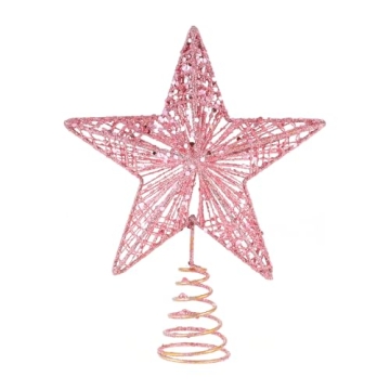 KESYOO Chritmas Glitter Star Tree Topper Exquisite Iron Star Tree Topper Ornament Metal Christmas Tr...