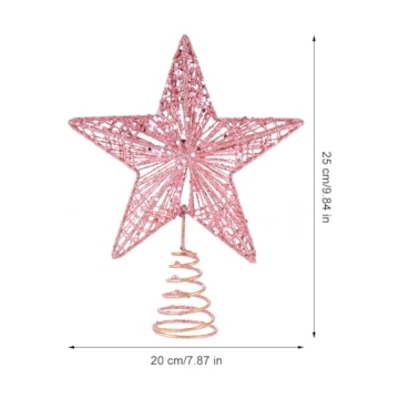 KESYOO Christmas Glitter Star Tree Topper Ornament Metal Decor
