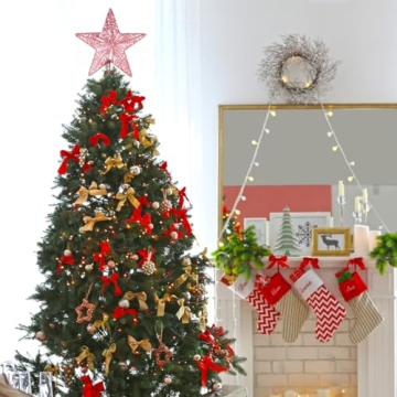 KESYOO Christmas Glitter Star Tree Topper Ornament Metal Decor