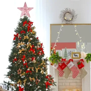 KESYOO Christmas Glitter Star Tree Topper Ornament Metal Decor