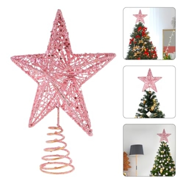 KESYOO Christmas Glitter Star Tree Topper Ornament Metal Decor