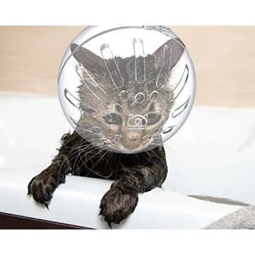 Cat Muzzle for Grooming Cat Adjustable Hood with Paw Covers, Kitten Breathable Anti Bite Muzzles Anti Scratch Boots Silicone Pussy Shoes Boots Kitten Paw Protector for Pet Bathing Shaving(Medium)