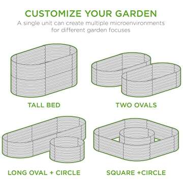 Best Choice Products 63in Oval Metal Raised Garden Bed, Customizable Outdoor Deep Root Backyard Plan...