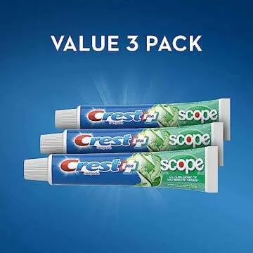Crest + Scope Whitening Toothpaste Pack of 3 for Fresh Breath