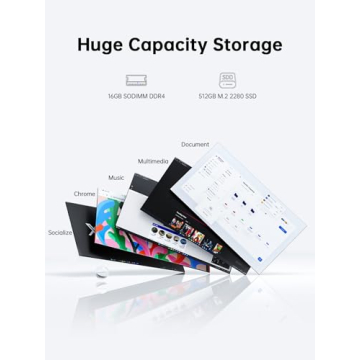 KAIGERR Laptop with 16GB RAM and 512GB SSD Computer