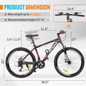 Outroad Mountain Bike: 21-Speed Durability and Style