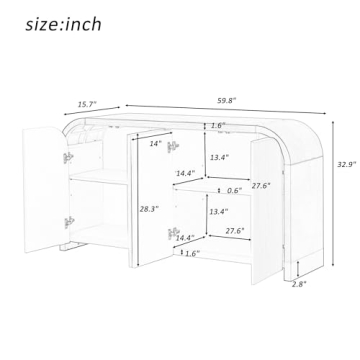 Stylish Merax Buffet Cabinet with Storage & Wave Design