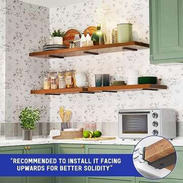 Goovilla Shelf Bracket, Heavy Duty Floating Shelf Brackets 6 inch Long, 6 Pack Brackets for Shelves,...