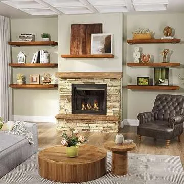 Goovilla Shelf Bracket, Heavy Duty Floating Shelf Brackets 6 inch Long, 6 Pack Brackets for Shelves, Black Coated Metal Wall Shelf Support Brackets with 1/5 Inch Thick and 160 lb. Load Capacity