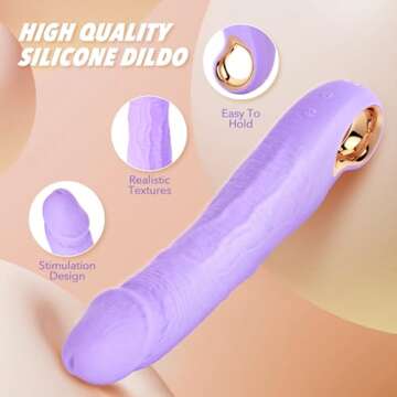 9 Inch Realistic Dildo Vibrator for Women - 10 Vibrating & 3 Thrusting Modes Sex Toys for Clitoral and G-Spot Stimulation, Waterproof Silicone Dildos for Woman and Couples Sexual Pleasure