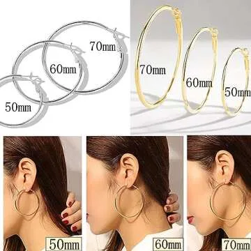 Cocadant 6 Pairs Gold Hoop Earrings Set for Women
