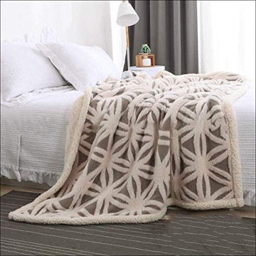 LOMAO Sherpa Fleece Blanket Fuzzy Soft Bed Blanket Dual Sided Throw Blanket fit Couch Sofa (Grey,51x63)