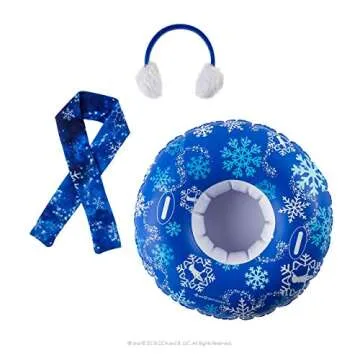The Elf on the Shelf Totally Tubular Snow Tube Set- Claus Couture Snow Tube, Snow Scarf and Earmuff Three Piece Accessory Set - Dress Your Elf for Wintertime Ski Adventures and Snow Day Fun
