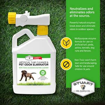 Stuart Pet Supply Artificial Turf Cleaner and Outdoor Pet Odor Eliminator Concentrate is ideal for Yards, Artificial Grass and Patios, Great Yard Odor Eliminator for Dogs Doggie Doo Dissolver (32 Oz.)