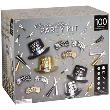 Amscan Opulent Affair NYE Party Kit for 100 Guests