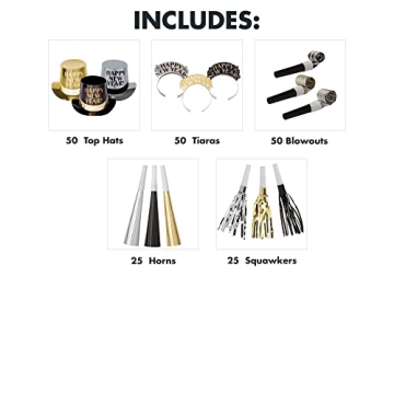 Amscan Opulent Affair NYE Party Kit for 100 Guests