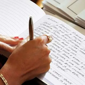 ZICOTO Beautiful Linen Wedding Guest Book for Your Wedding Reception - Simply Elegant Guestbook to Sign in and Add Polaroid Photos - The Perfect Baby Shower Guest Book and Addition to Your Big Day