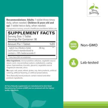 Terry Naturally Bronchial Clear - 90 Tablets - Soothing Relief for Occasional Cough - Non-Drowsy, No...