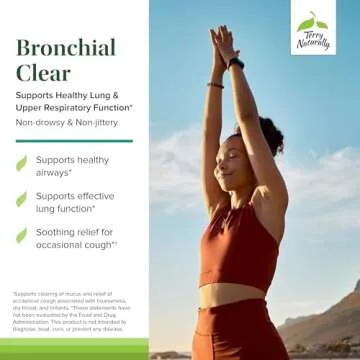 Terry Naturally Bronchial Clear - 90 Tablets - Soothing Relief for Occasional Cough - Non-Drowsy, Non-Jittery Formula - Non-GMO - 90 Servings