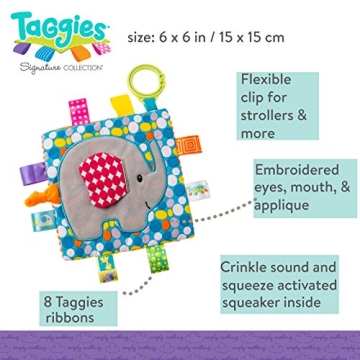 Taggies Crinkle Me Elephant Toy for Babies and Infants